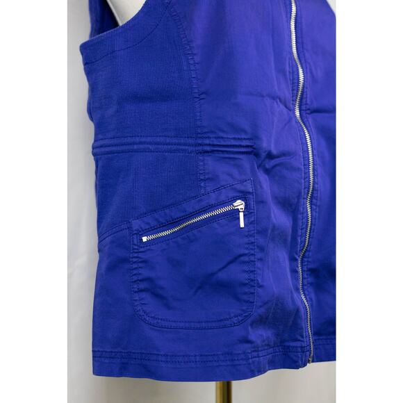 Zenergy by Chico's Size 2/Large Vest Elastic Waist Royal Blue - Picture 4 of 9